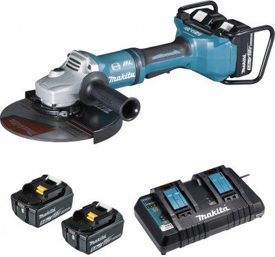 Meuleuse Ø 230 mm 36 V => 2 x 18 V Li-Io n 5 Ah (4 batteries)